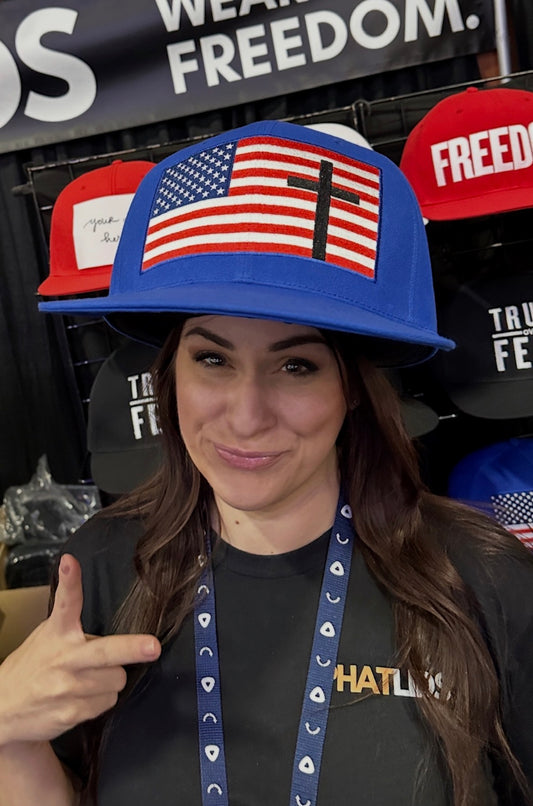 Giant Oversized USA Flag & Cross Hat